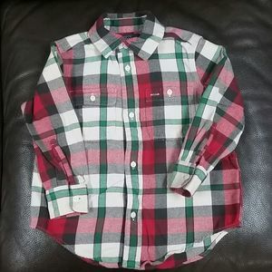 Plaid red beige green Polo by Ralph Lauren 3/3T flannel shirt